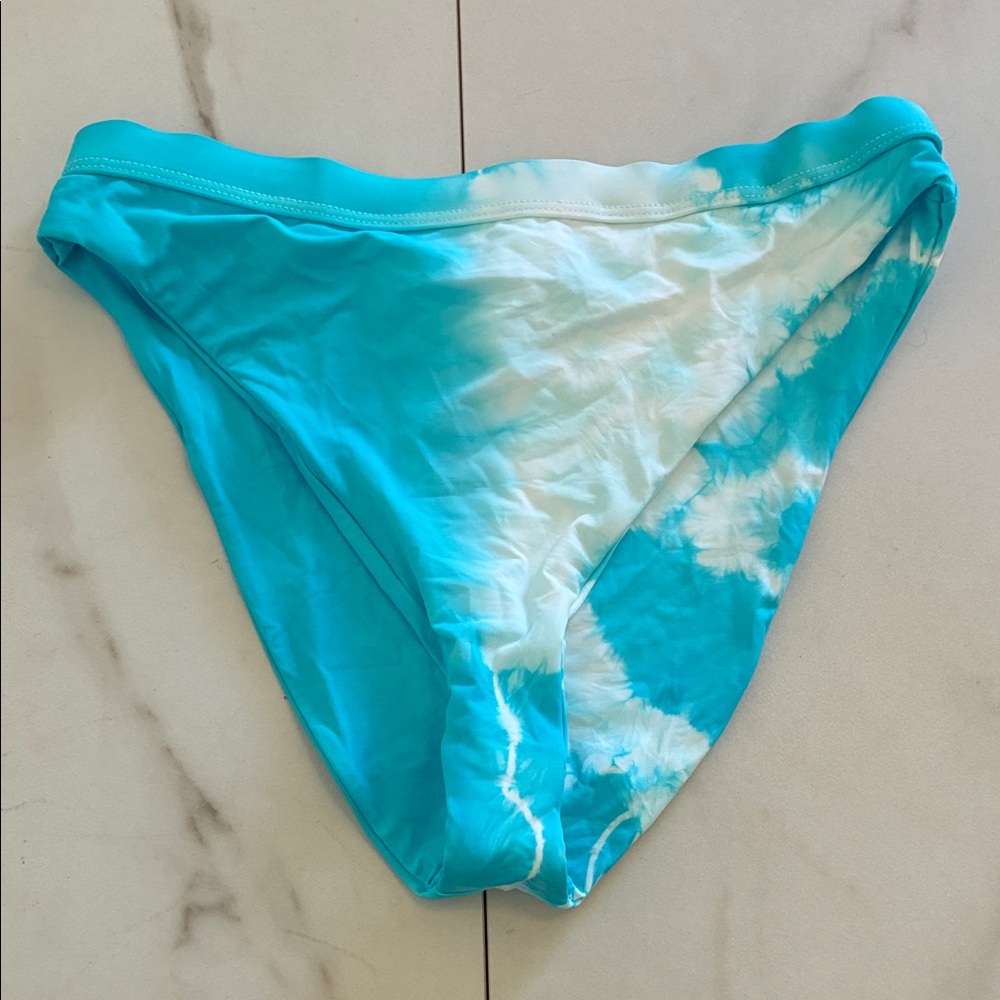 Nwt Dippin’ Daisy’s Blue White Crystal Tie-Dye High Waisted Bikini Bottom
